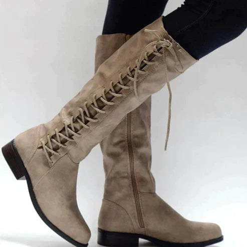 Lace-Up Knee-High Boots for Women β Stylish & Versatile
