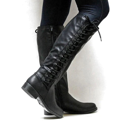 Lace-Up Knee-High Boots for Women β Stylish & Versatile