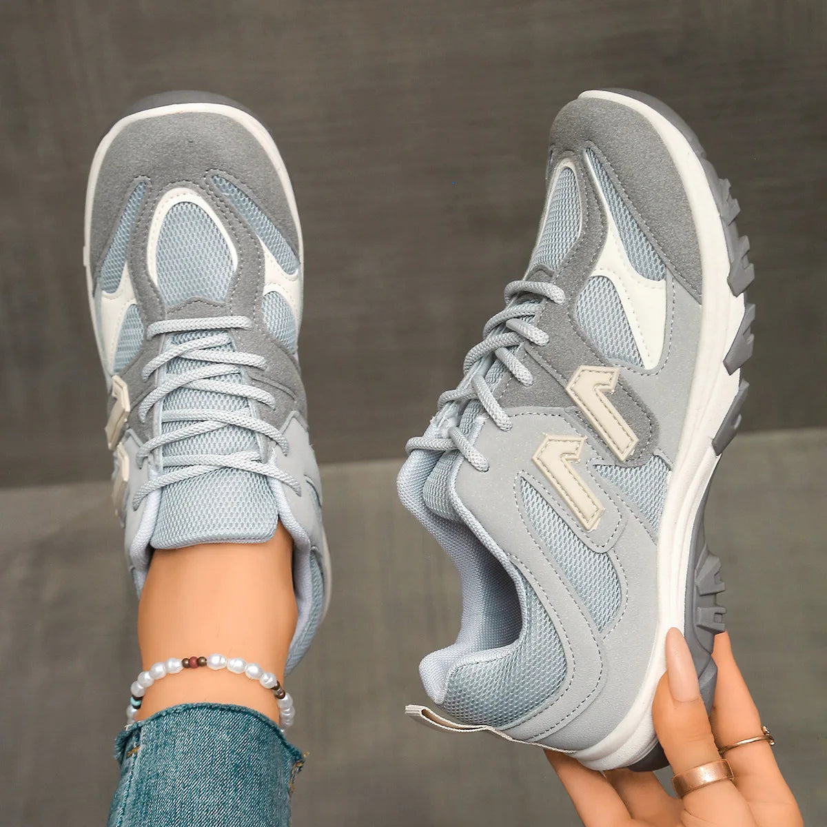 Lace-Up Thick-Soled Sneakers for Women β Stylish & Comfortable Everyday Wear 0