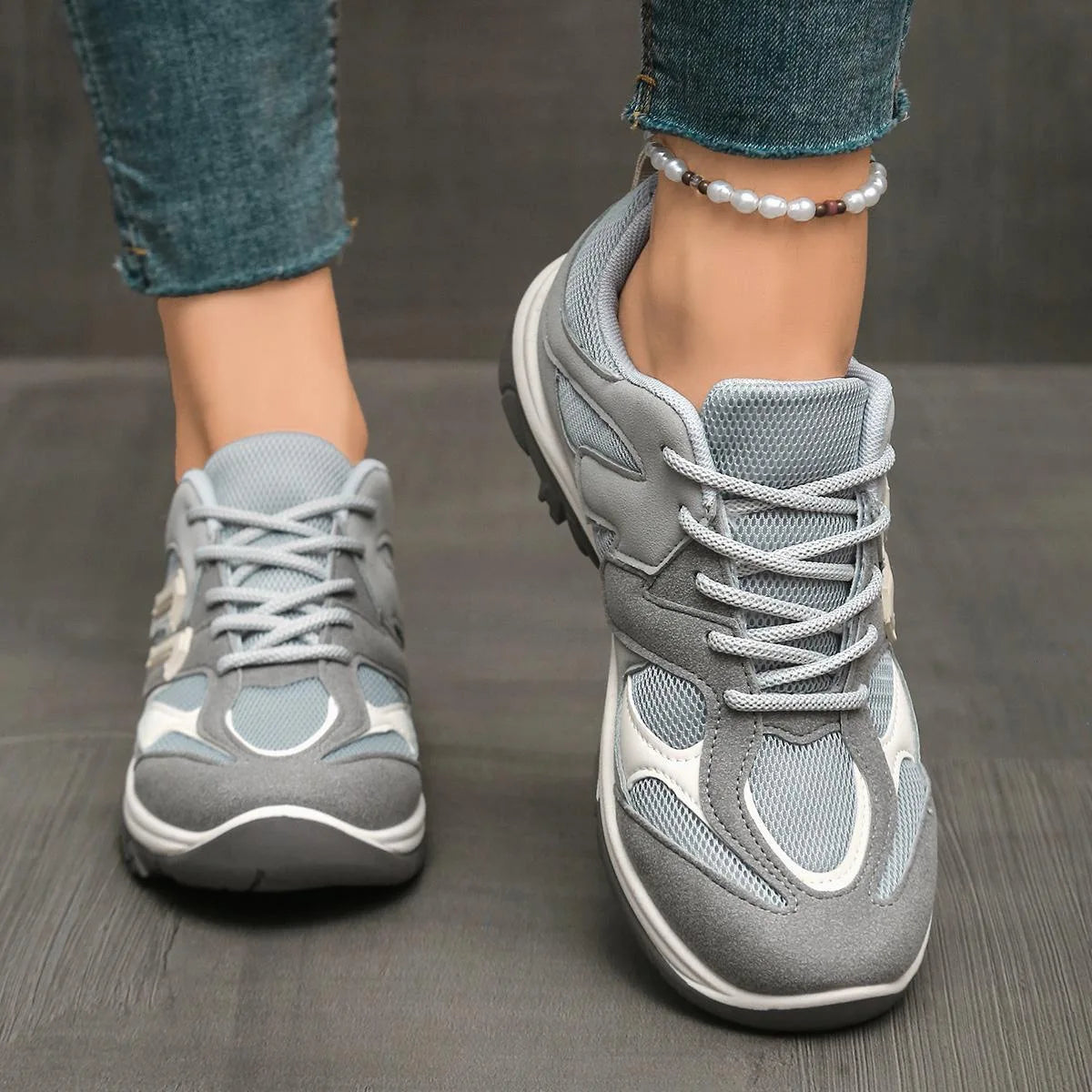 Lace-Up Thick-Soled Sneakers for Women β Stylish & Comfortable Everyday Wear 1