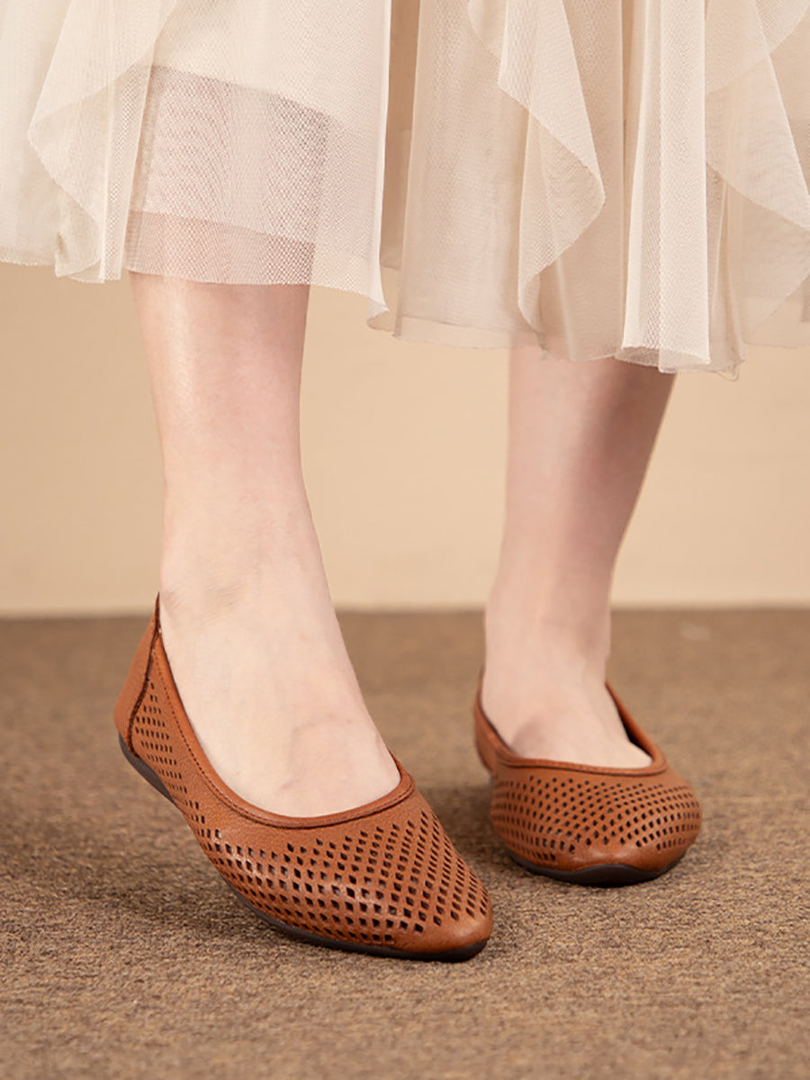 Laser-Cut Ballet Flats for Women β Breathable & Flexible Comfort