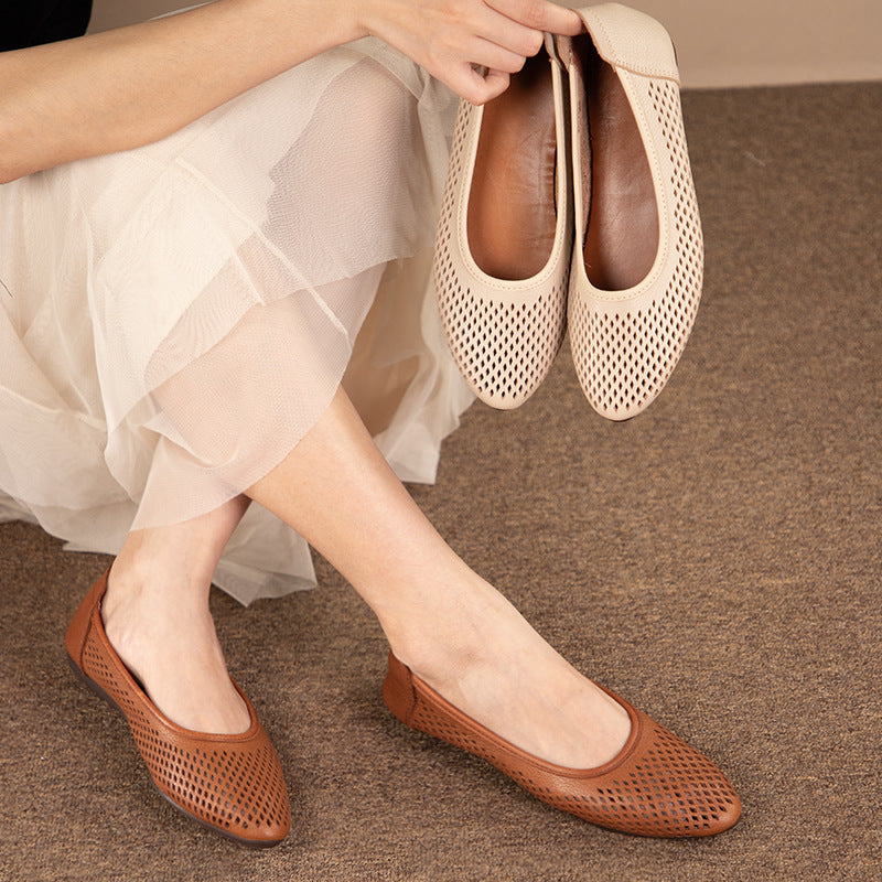 Laser-Cut Ballet Flats for Women β Breathable & Flexible Comfort