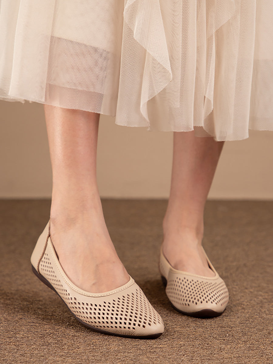 Laser-Cut Ballet Flats for Women β Breathable & Flexible Comfort