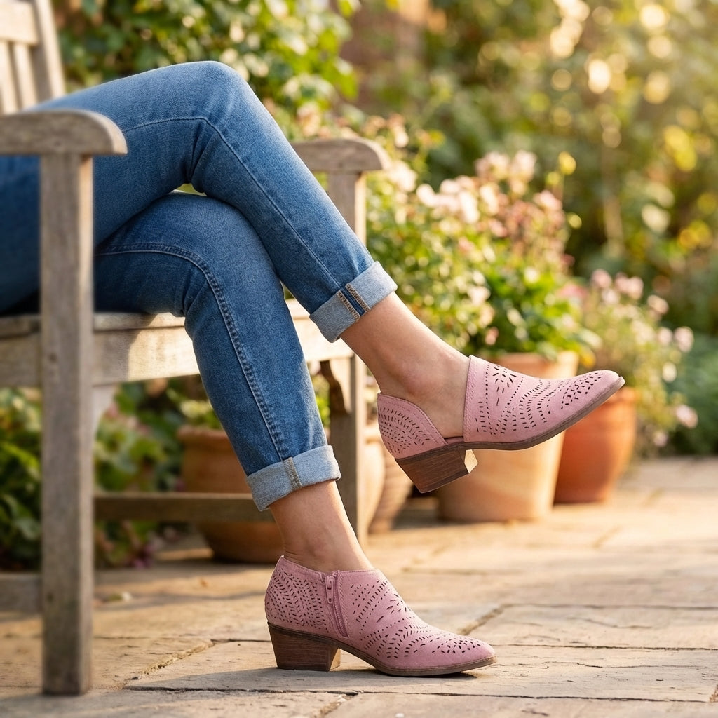 Side-Zip Ankle Booties for Women β Chic Block Heel Comfort