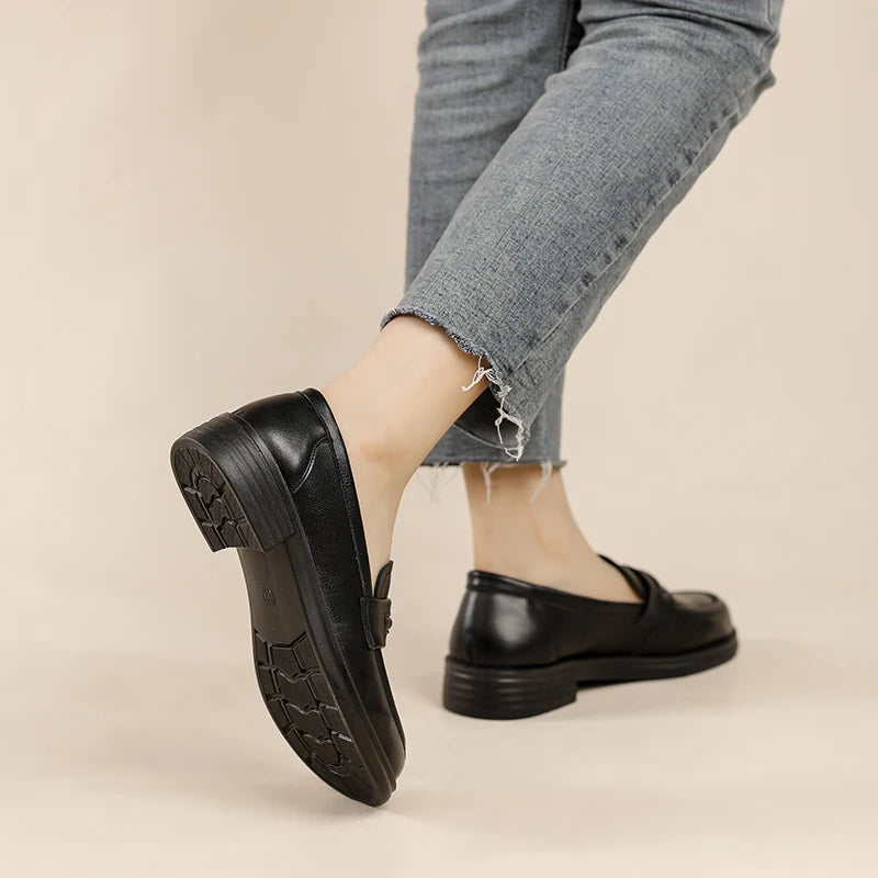 Lightweight Black Penny Loafers for Women β Effortless Style & Comfort