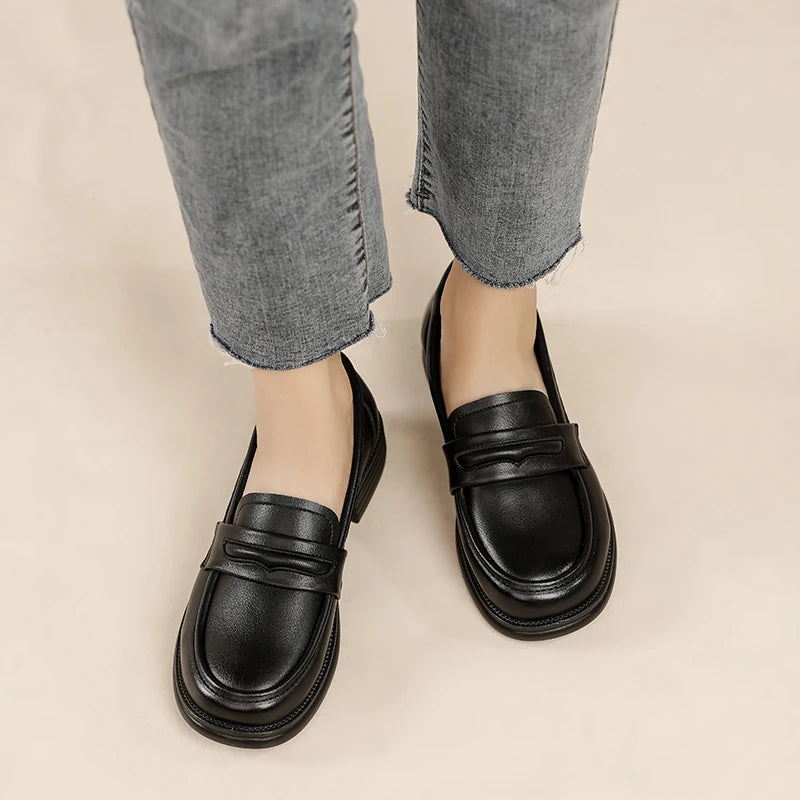 Lightweight Black Penny Loafers for Women β Effortless Style & Comfort