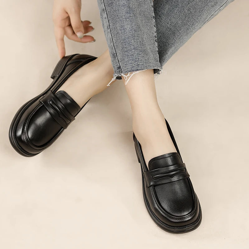 Lightweight Black Penny Loafers for Women β Effortless Style & Comfort