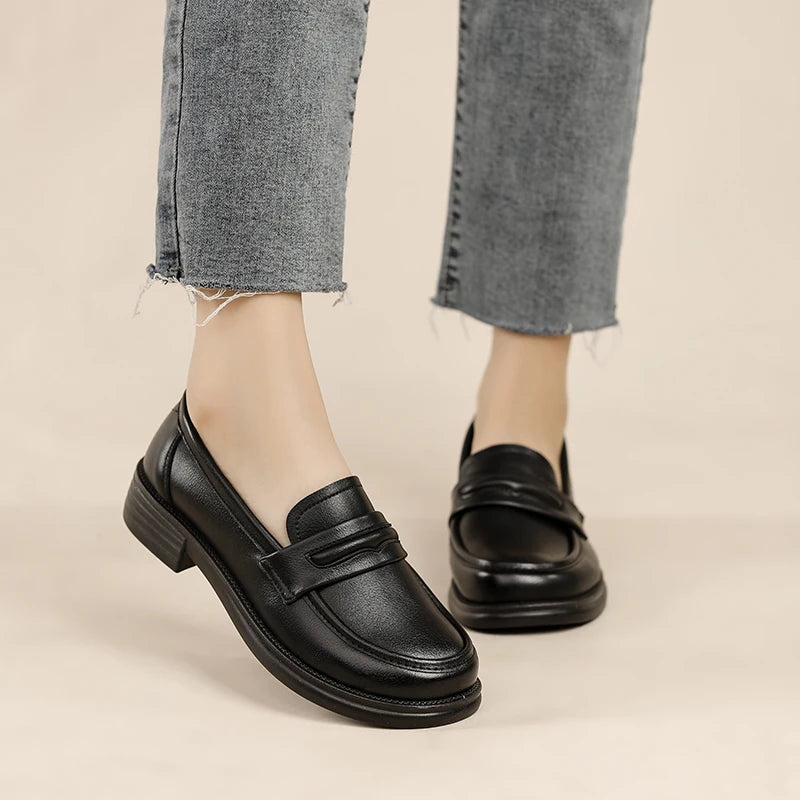 Lightweight Black Penny Loafers for Women β Effortless Style & Comfort