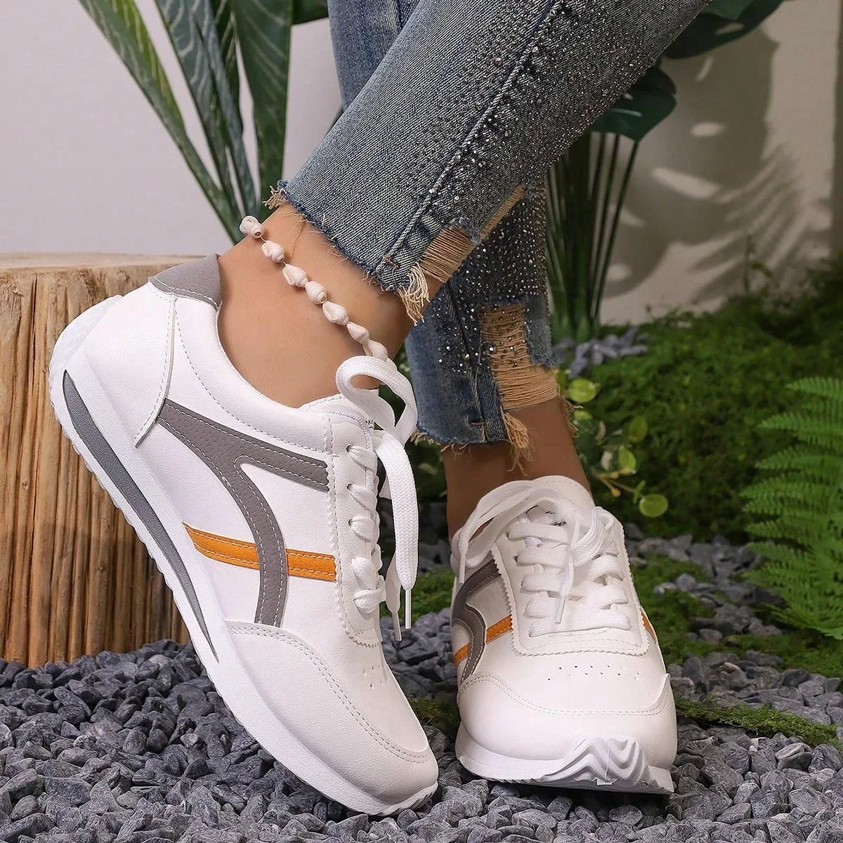 Lightweight White Sneakers for Women β Stylish & Comfortable Slip-On Design 2