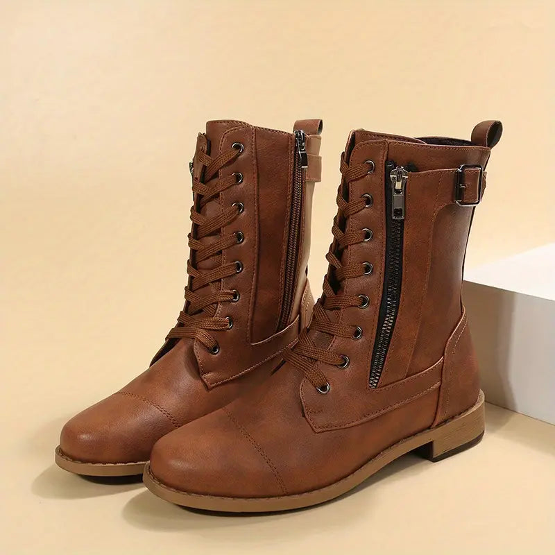 Low-Cut Lace-Up Boots for Women β Stylish & Comfortable