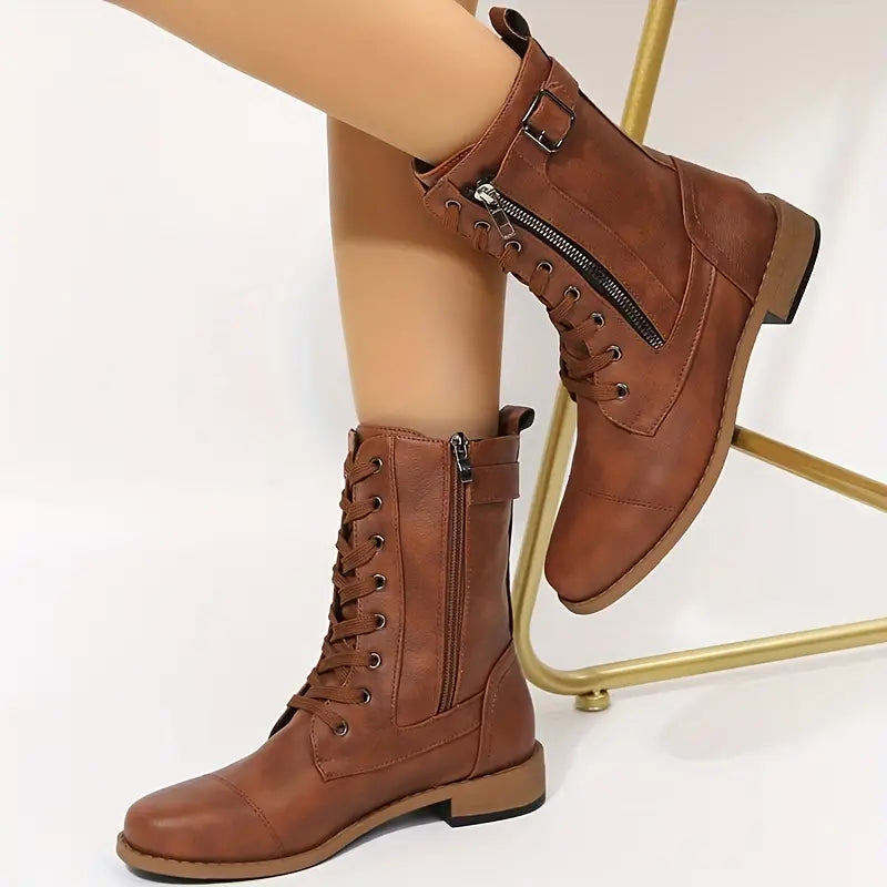 Low-Cut Lace-Up Boots for Women β Stylish & Comfortable