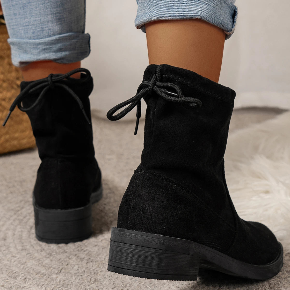 Low Heel Ankle Boots for Women β Chic & Versatile Black Booties