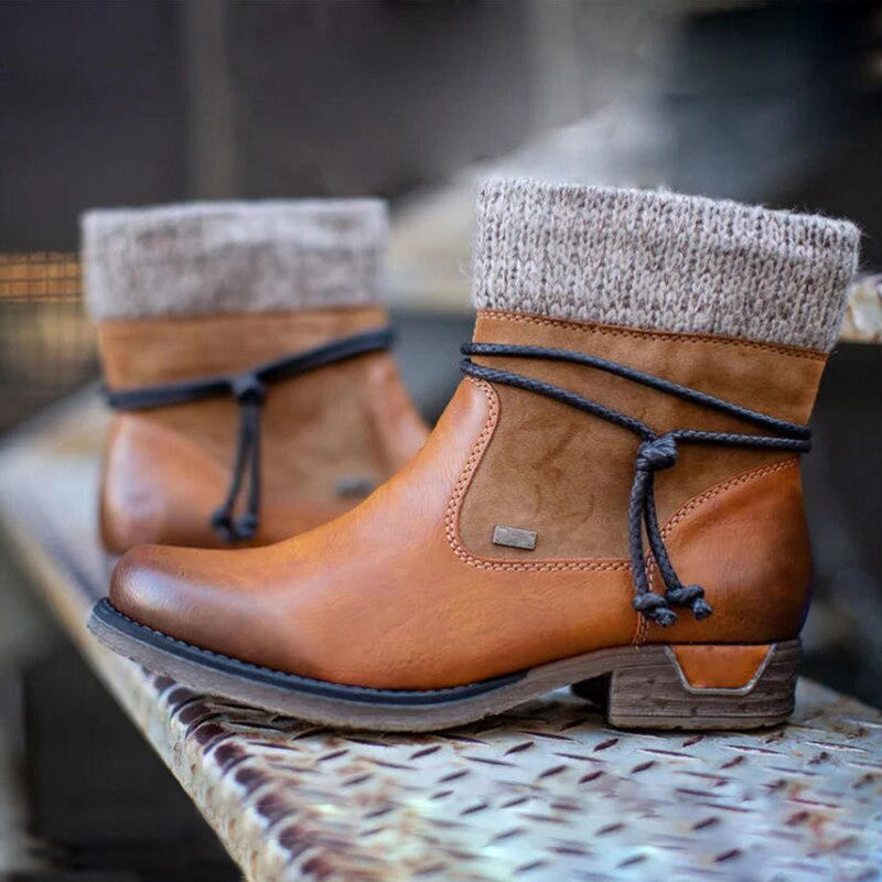 Low Heel Retro Boots for Women β Stylish & Cozy Comfort