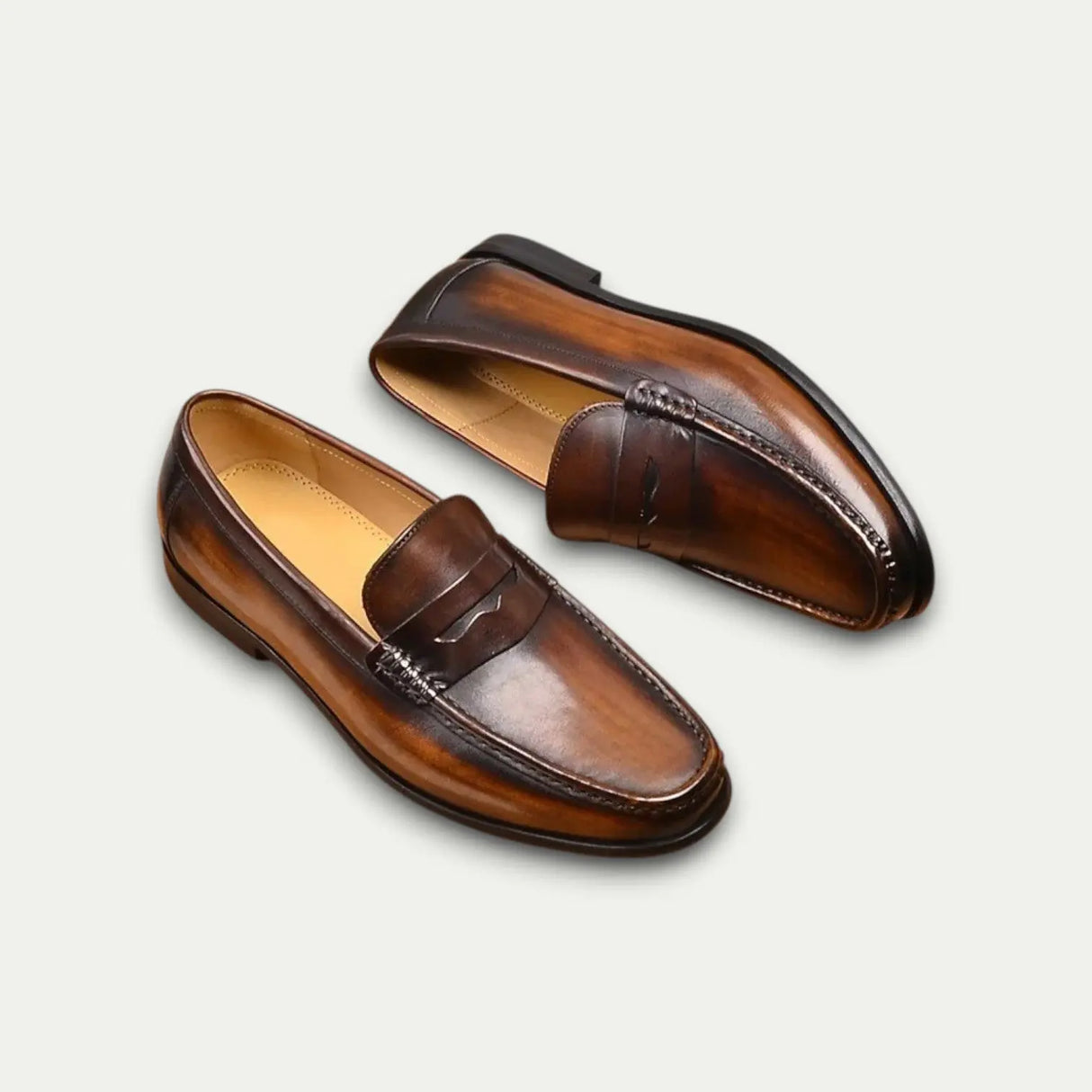 Men Old Money Leather Penny Loafers
