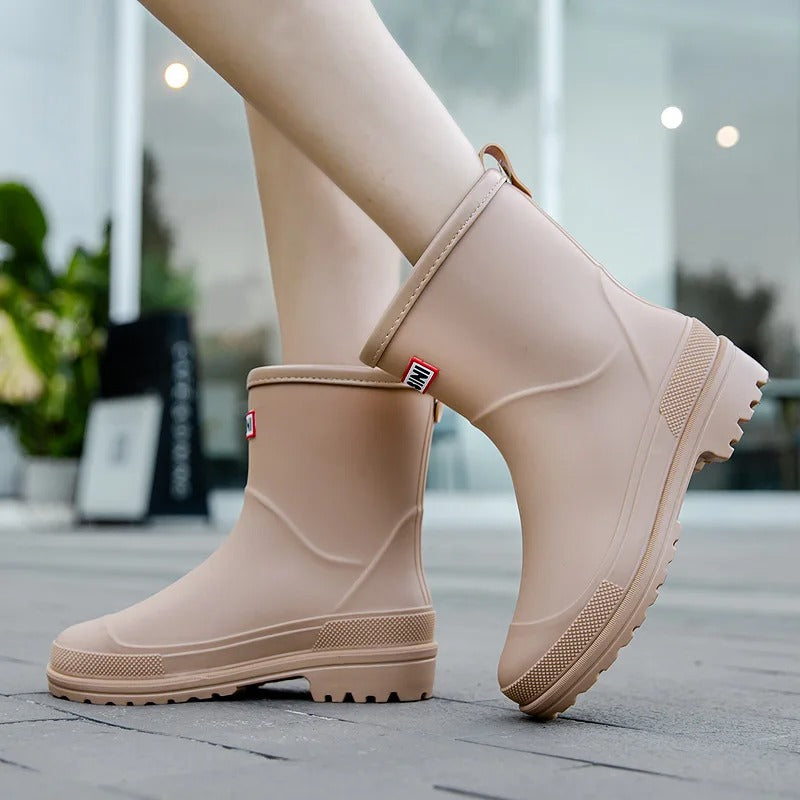 Mid-Cut Waterproof Rain Boots for Women β Stylish & Functional