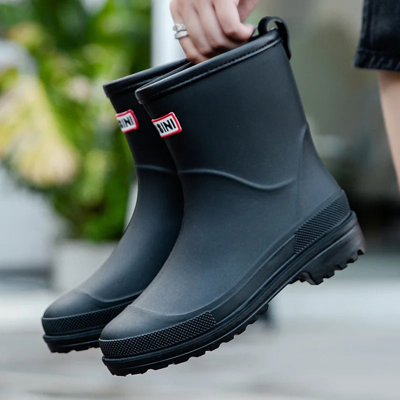 Mid-Cut Waterproof Rain Boots for Women β Stylish & Functional