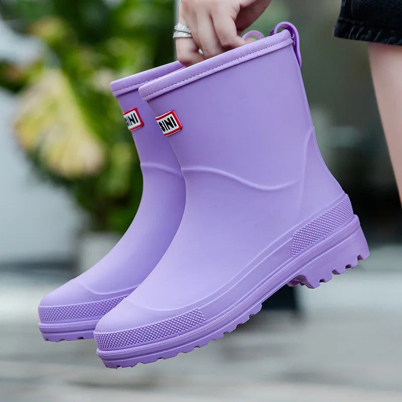 Mid-Cut Waterproof Rain Boots for Women β Stylish & Functional