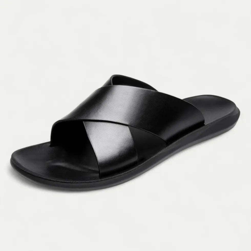 Orthopedic Slip On Sandals for Men with Cross Strap Design