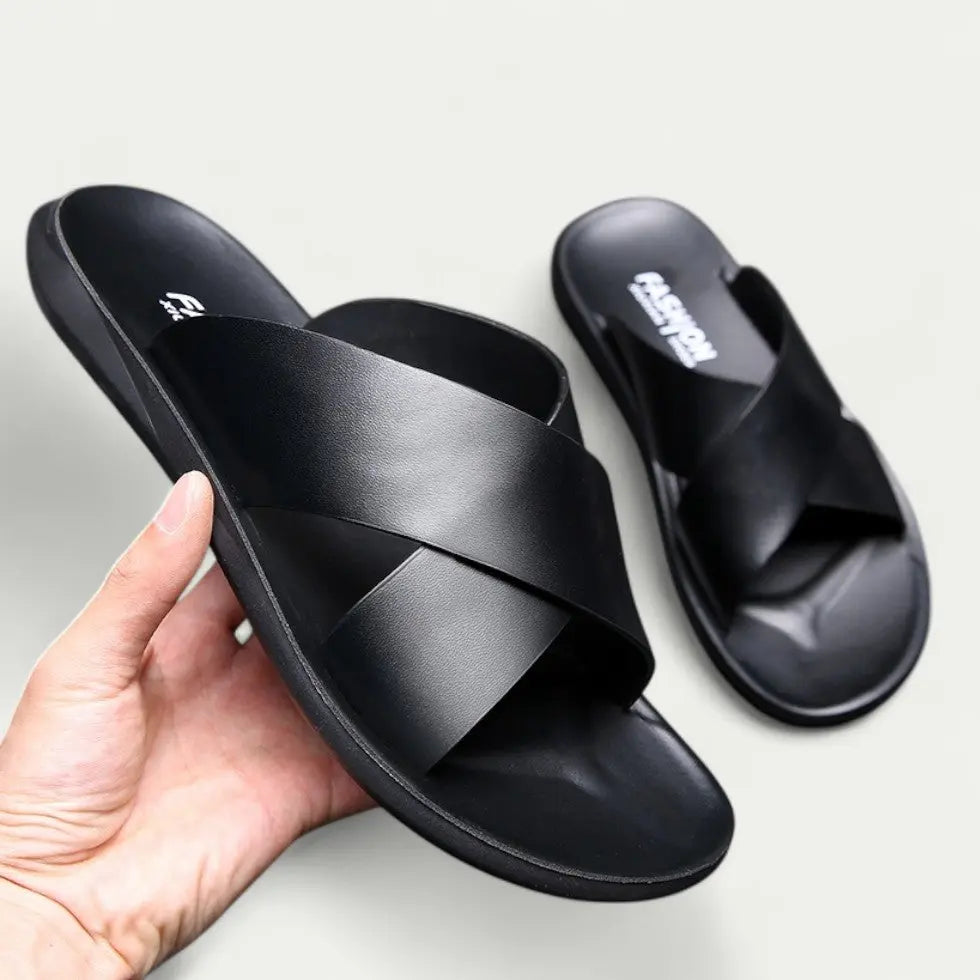Orthopedic Slip On Sandals for Men with Cross Strap Design
