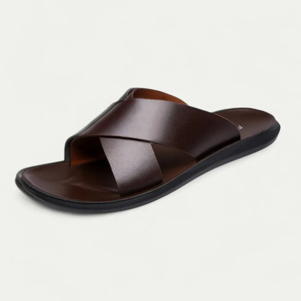 Orthopedic Slip On Sandals for Men with Cross Strap Design
