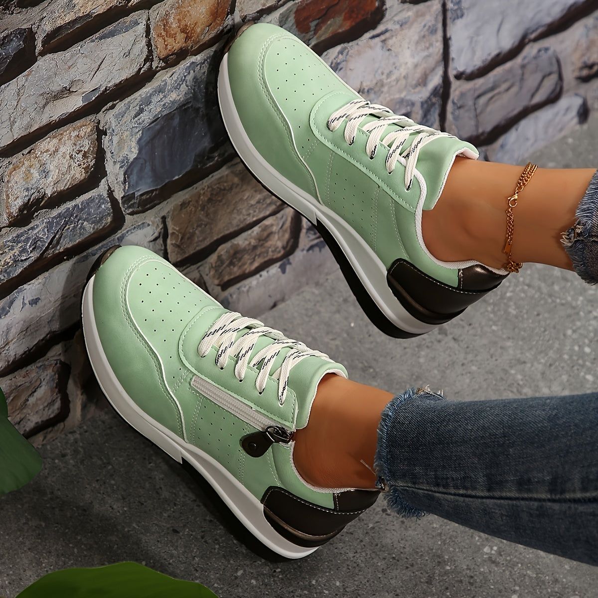 Perforated Low-Top Sneakers for Women β Stylish & Comfortable