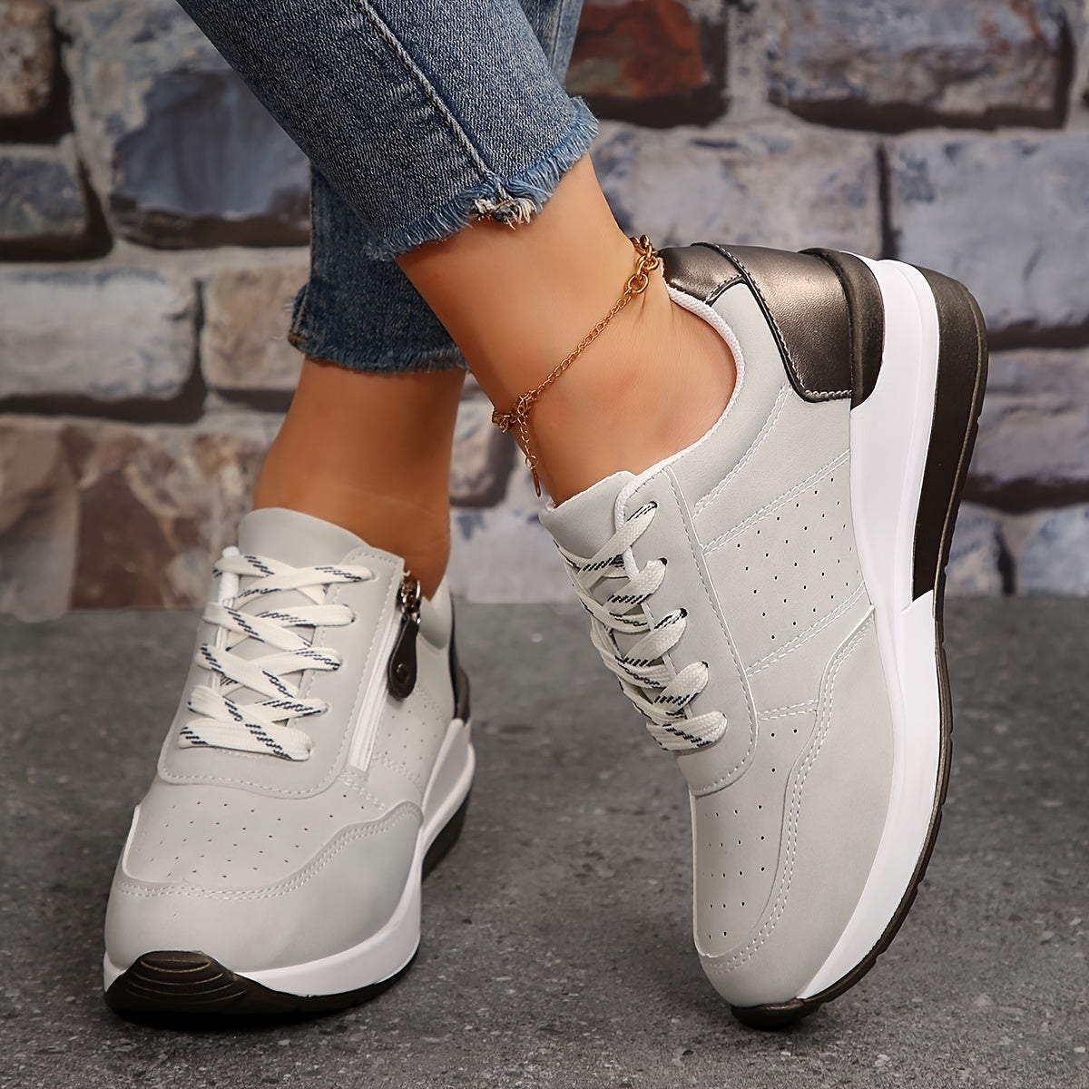 Perforated Low-Top Sneakers for Women β Stylish & Comfortable