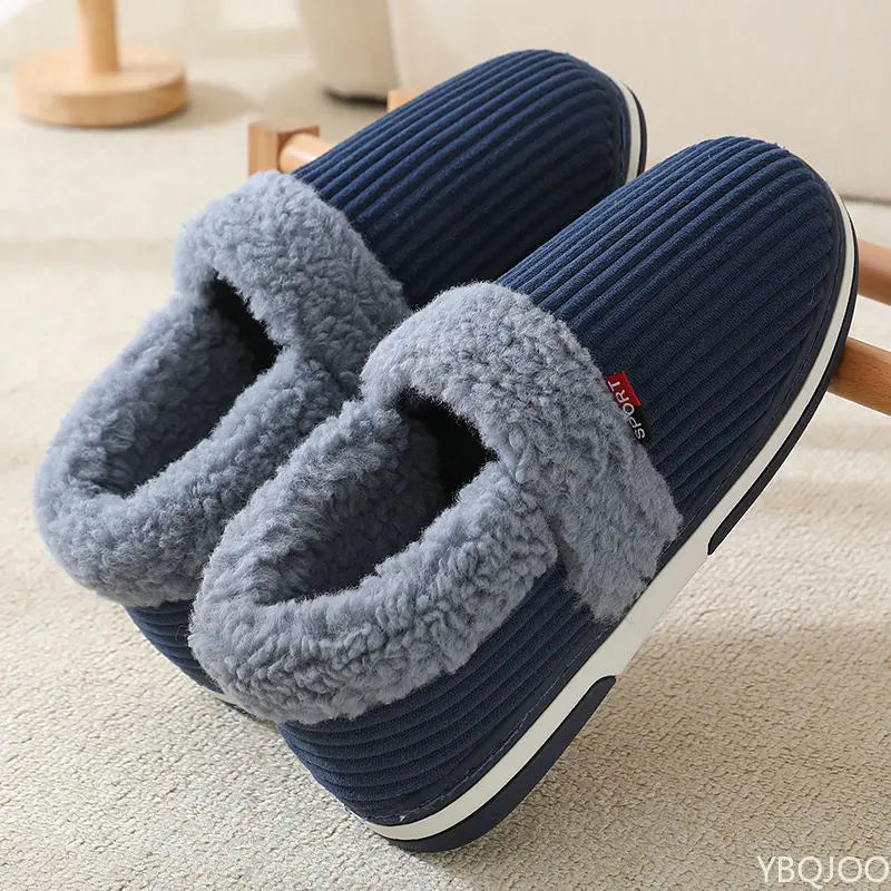 Plush Indoor Slippers for Men β Cozy & Non-Slip Comfort