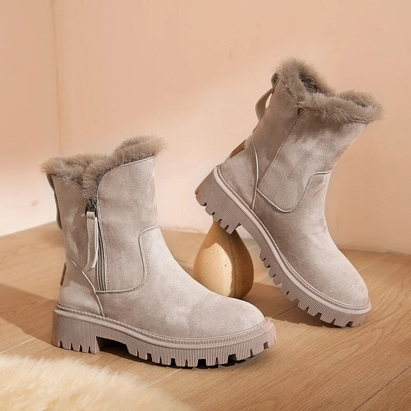 Plush Platform Snow Boots for Women β Stylish & Cozy for Winter