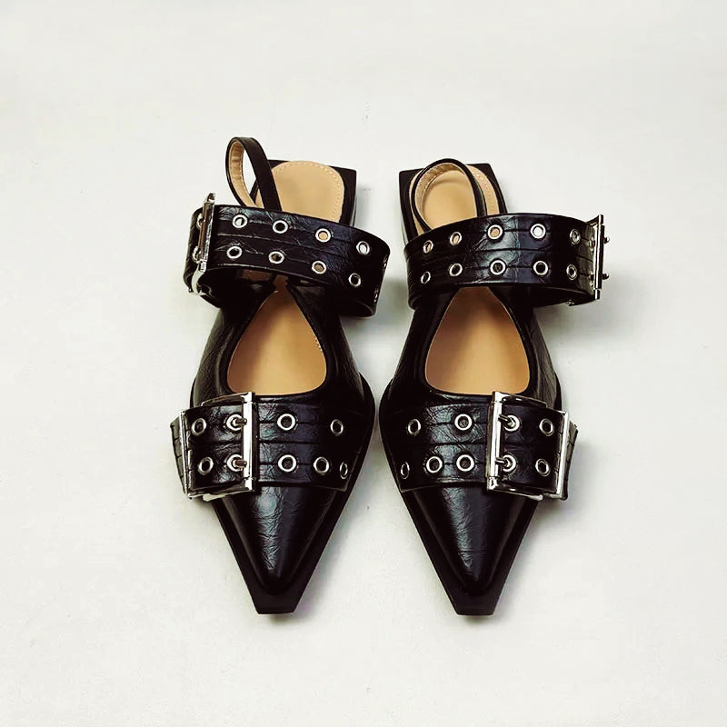 Pointed Sandals for Women β Bold & Stylish Design with Wide Buckle Straps