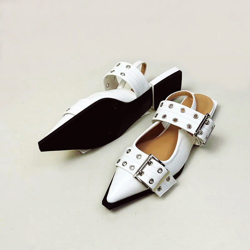 Pointed Sandals for Women β Bold & Stylish Design with Wide Buckle Straps