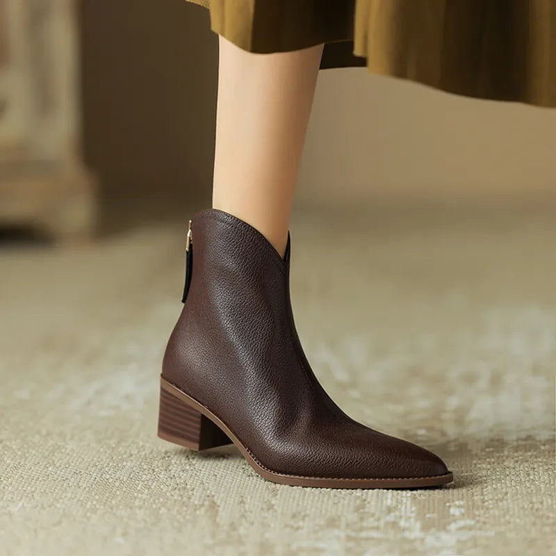 Pointed-Toe Black Ankle Boots for Women β Chic & Versatile Style