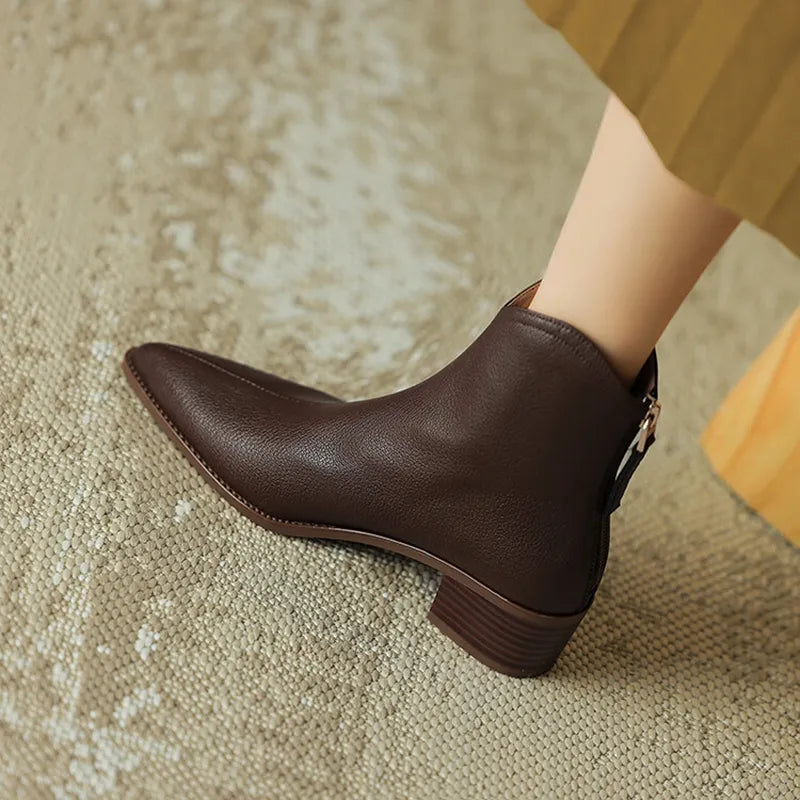 Pointed-Toe Black Ankle Boots for Women β Chic & Versatile Style