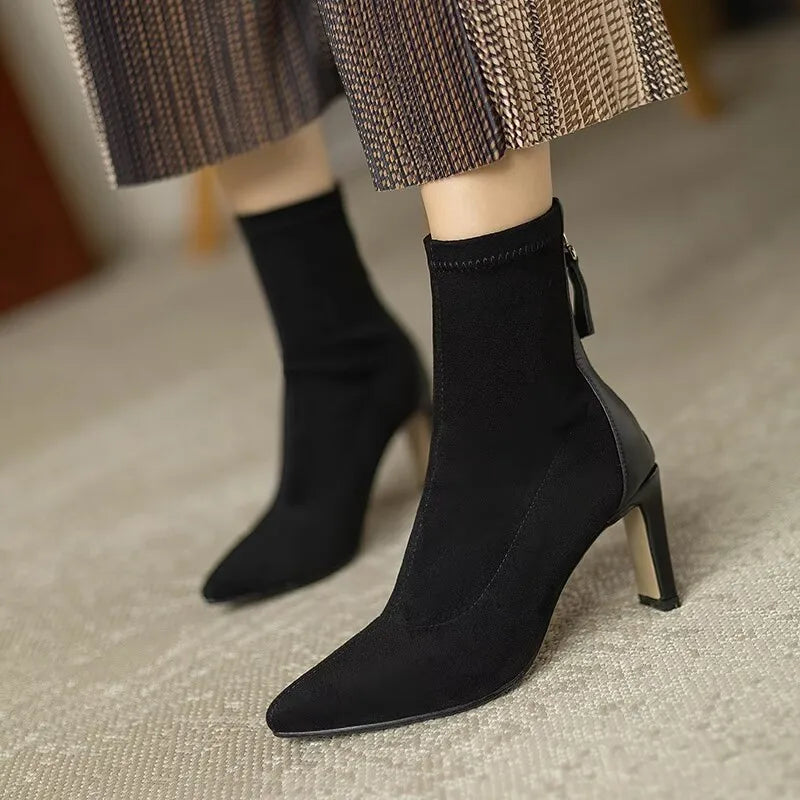 Pointed Toe Stiletto Ankle Boots for Women β Chic & Versatile