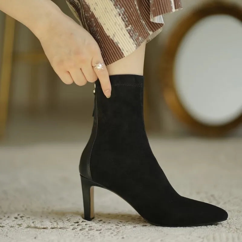 Pointed Toe Stiletto Ankle Boots for Women β Chic & Versatile