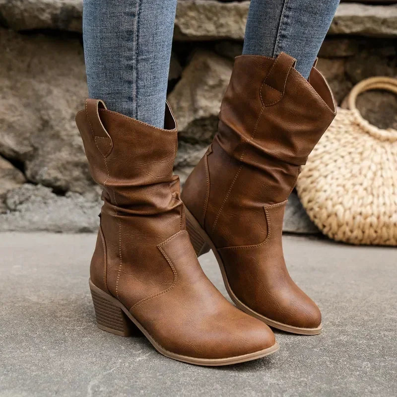 Retro Pointed Toe Cowboy Boots for Women β Stylish & Comfortable Western Fashion