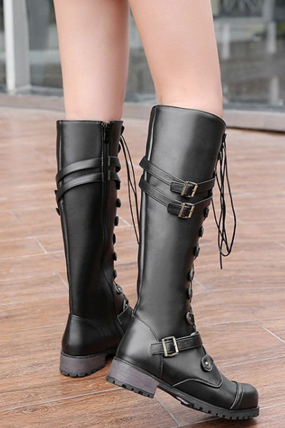 Rivet Belt Buckle Knight Boots for Women β Bold & Edgy Style