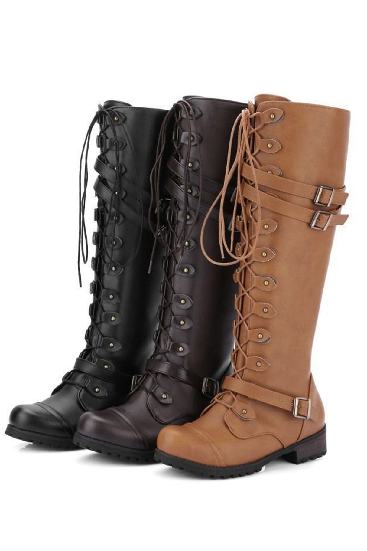 Rivet Belt Buckle Knight Boots for Women β Bold & Edgy Style