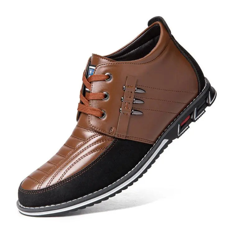 Rivet Lace-Up Black Ankle Boots for Men β Stylish & Comfortable Business Casual 2