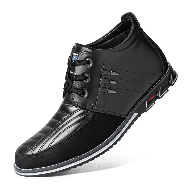 Rivet Lace-Up Black Ankle Boots for Men β Stylish & Comfortable Business Casual 3