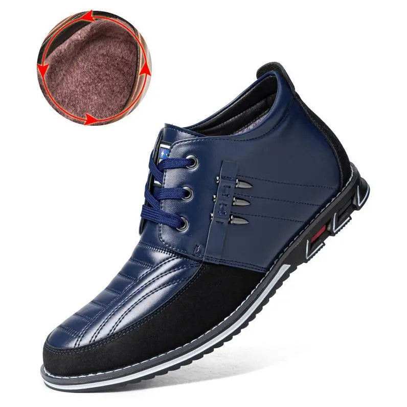 Rivet Lace-Up Black Ankle Boots for Men β Stylish & Comfortable Business Casual 4