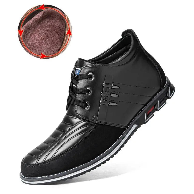 Rivet Lace-Up Black Ankle Boots for Men β Stylish & Comfortable Business Casual 6