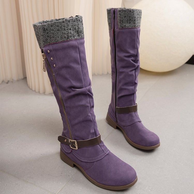 Side Zip Knee High Boots for Women β Stylish & Comfortable Black Design