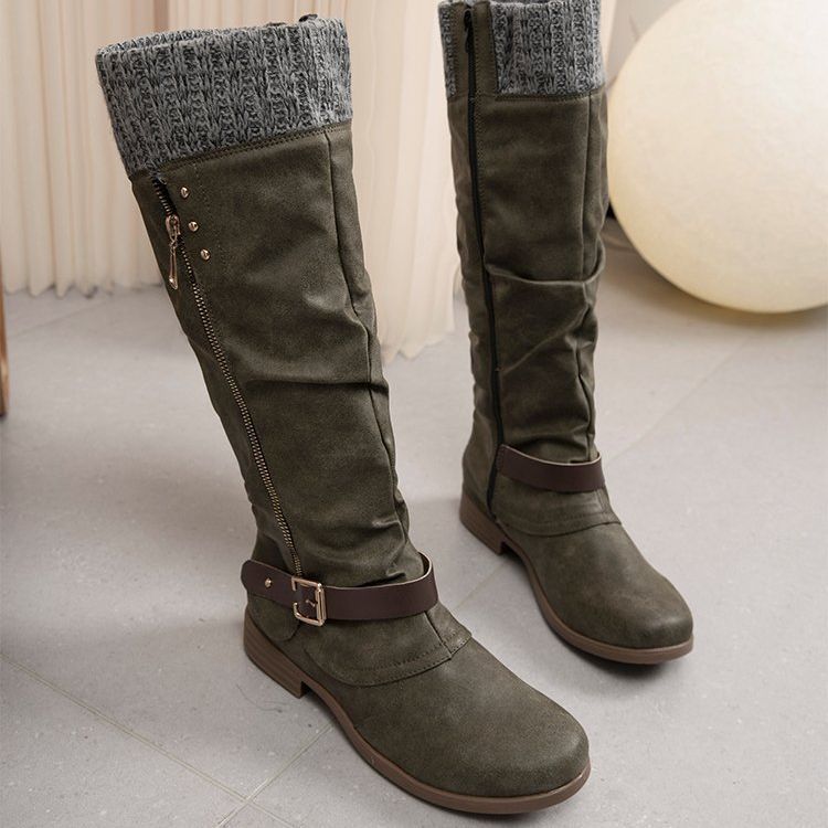 Side Zip Knee High Boots for Women β Stylish & Comfortable Black Design