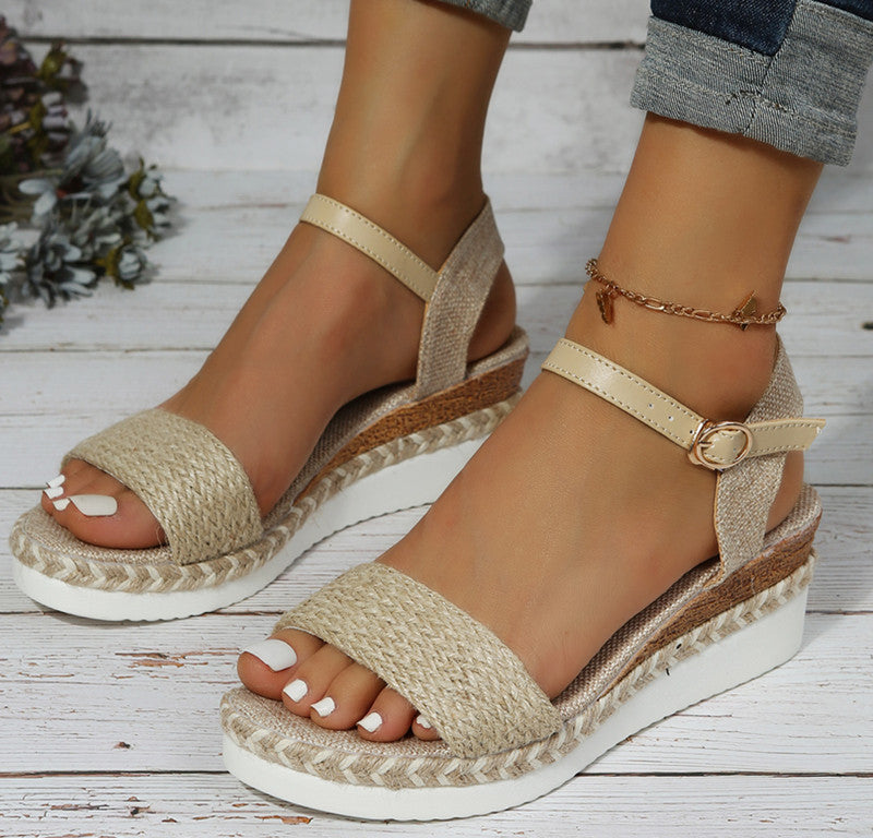 Sparkling Platform Sandals for Women β Stylish & Comfortable Wedge Design