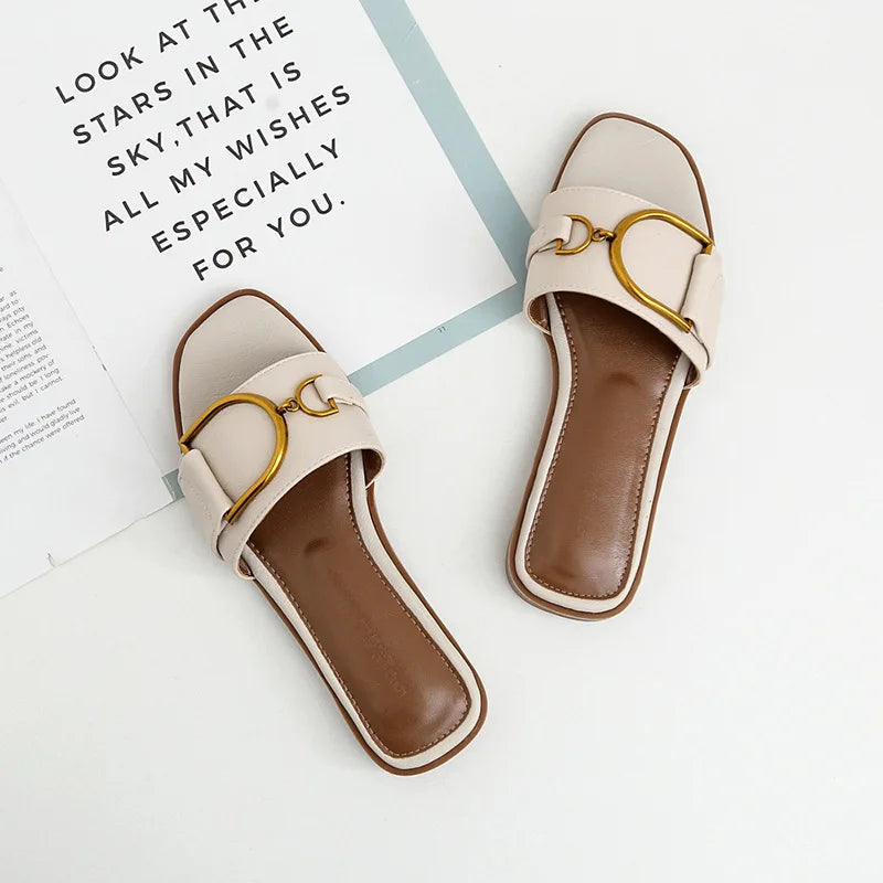 Square Toe Slip-On Sandals for Women β Chic & Comfortable