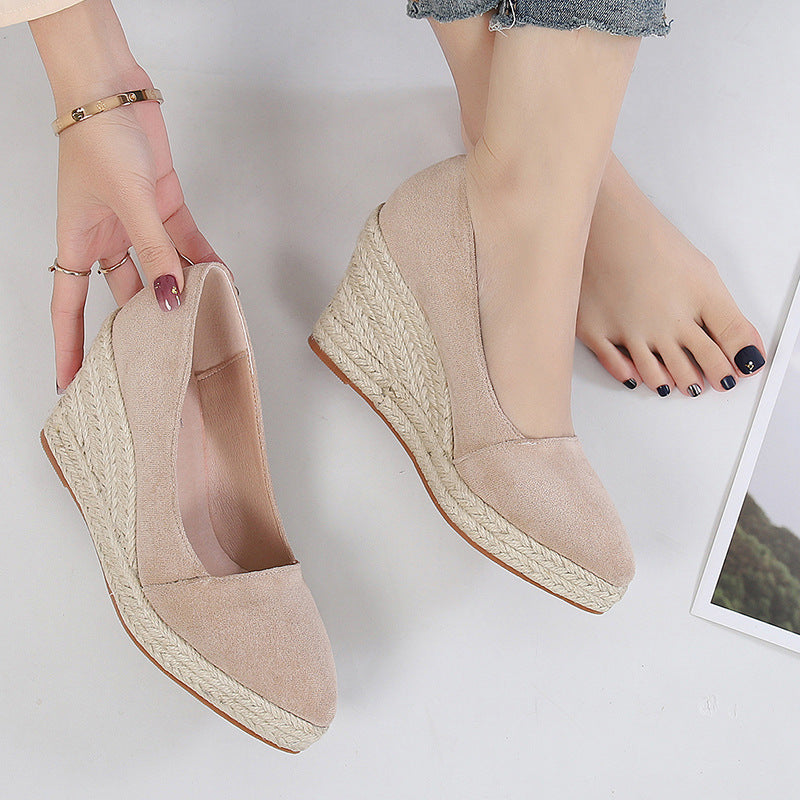 Suede Espadrille Wedge Shoes for Women β Stylish & Versatile Comfort