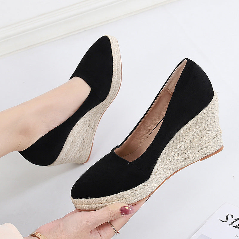 Suede Espadrille Wedge Shoes for Women β Stylish & Versatile Comfort