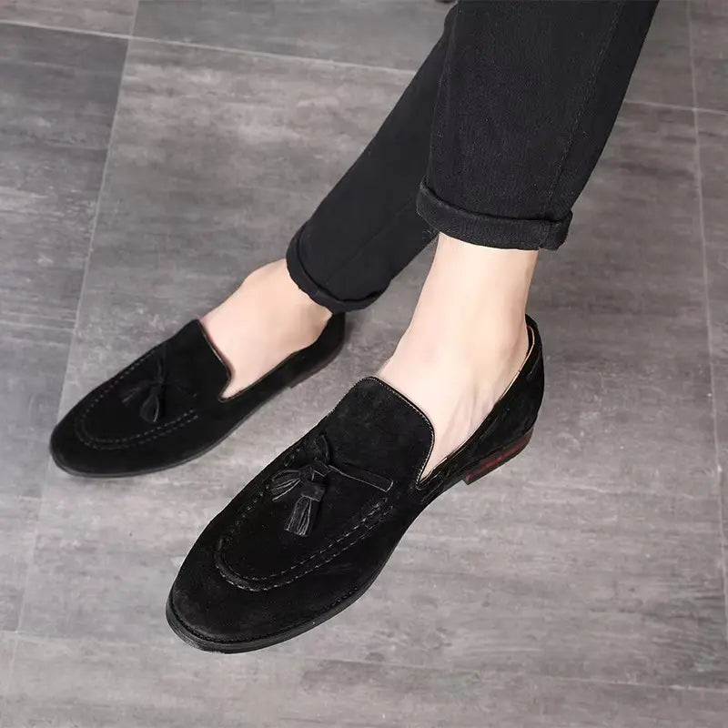 Suede Tassel Loafers for Smart Casual and Office Wear