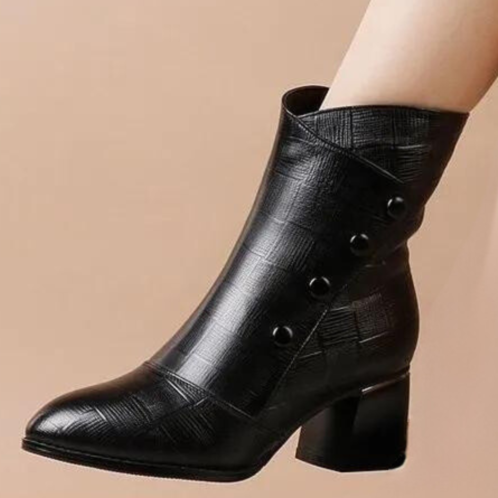 Textured Ankle Boots for Women β Stylish & Comfortable Block Heel
