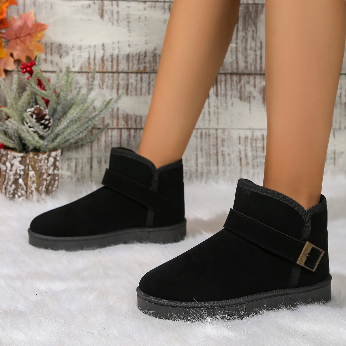 Textured Winter Snow Boots for Women β Cozy & Supportive Design